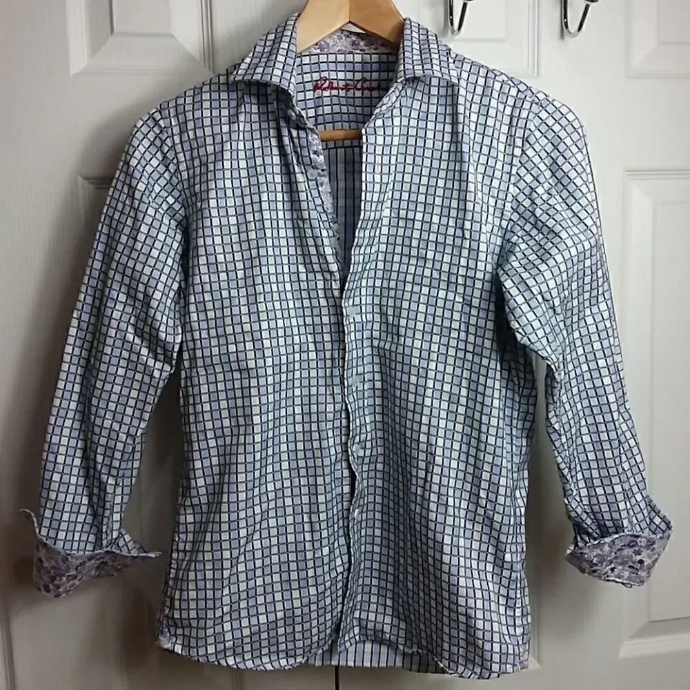 Robert Graham Printed Button Shirt Sz L 14-16